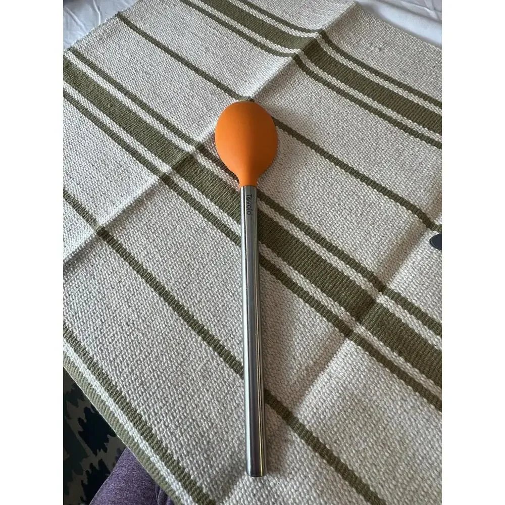 Tovolo 12 Inch Silicone And Stainless Steel Mixing Spoon In‎ Orange And Silver